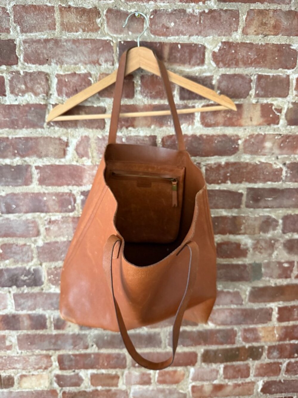 Madewell The Transport Tote Cognac Brown Leather Large Shoulder Bag - Picture 4 of 4
